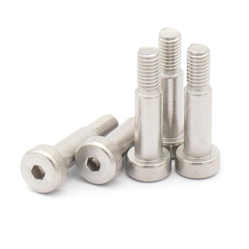 SCXCLY 30pcs Hex Socket Shoulder Bolt, 6mm x M5 x 15mm Hex Socket Shoulder Bolt, 304 Stainless Steel (Silvery) - Image 1